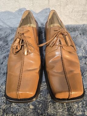 Giorgio Brutini Men's Caramel-Cognac Leather Lace-Up Derbys Bicycle Design